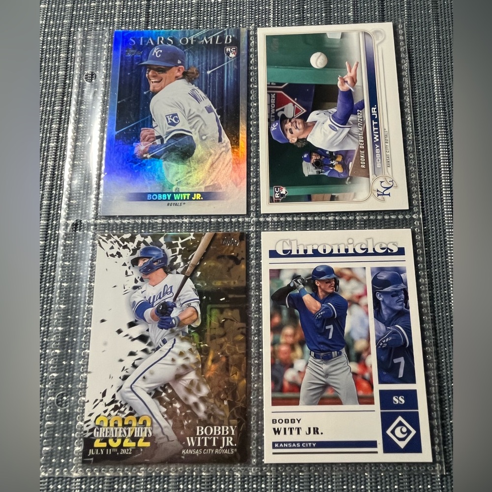 ⚾️ Bobby Witt Jr New KC Topps MLB Baseball Cards, Collection of 4, (Lot 4)